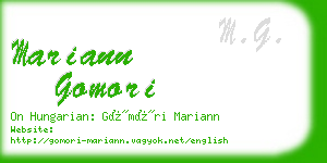 mariann gomori business card